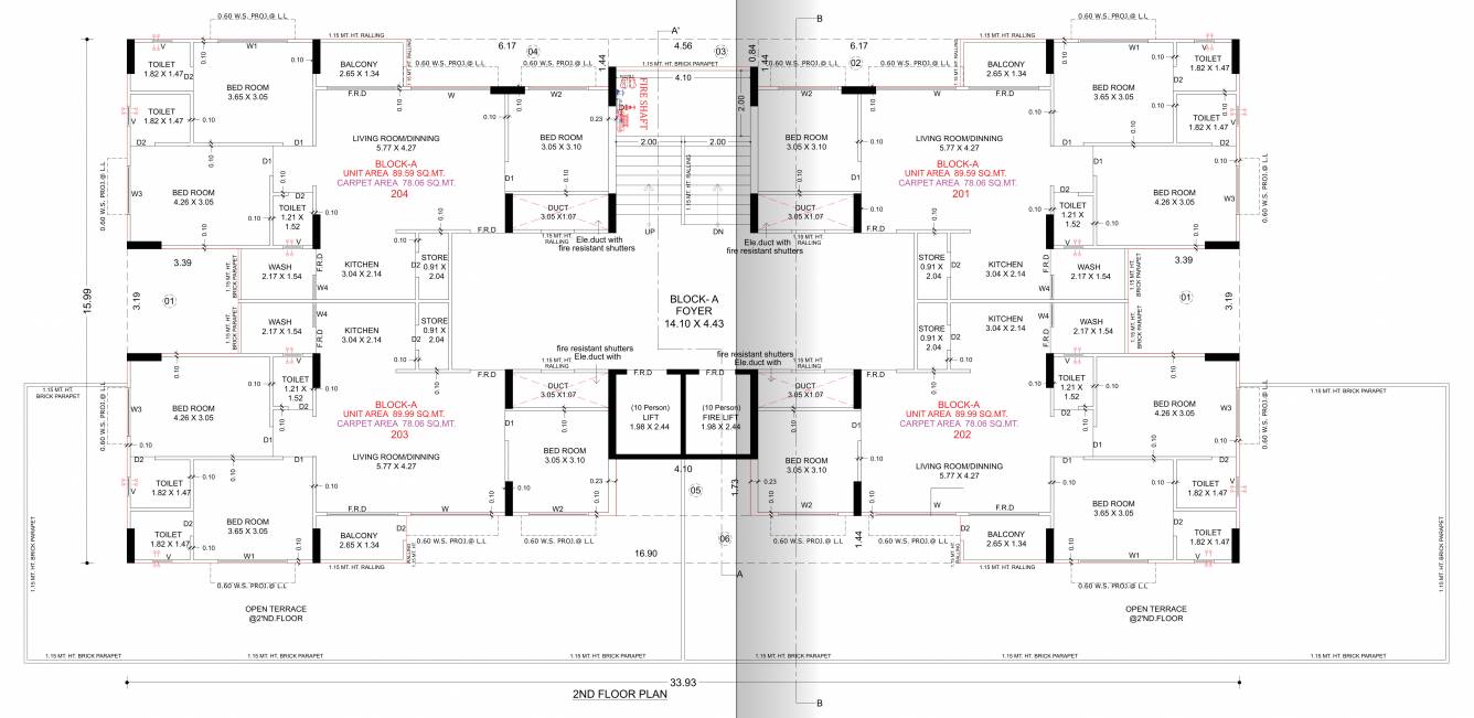  shyam greens Block A Cluster Plan for 2nd Floor