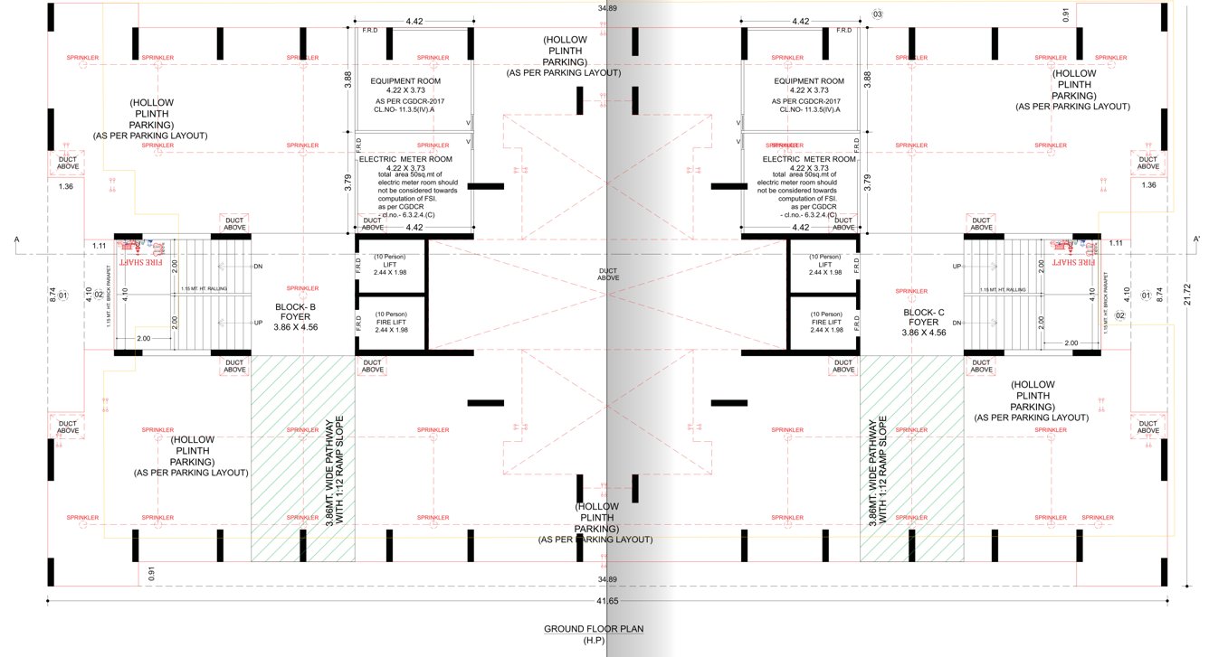  shyam greens Block B Cluster Plan for ground Floor B,C