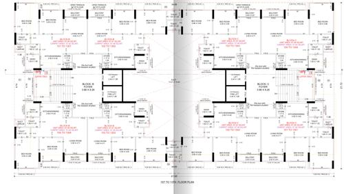  shyam-greens Block B Cluster Plan from 1st to 13th Floor