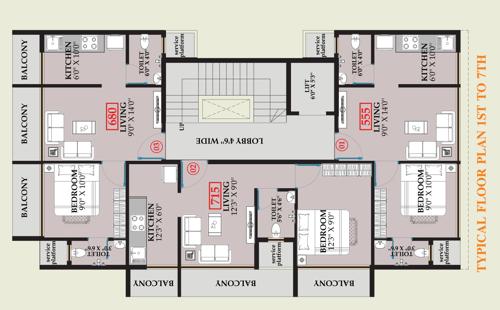  siddhivinayak-apartments Siddhivinayak Apartments Cluster Plan from 1st to 7th Floor