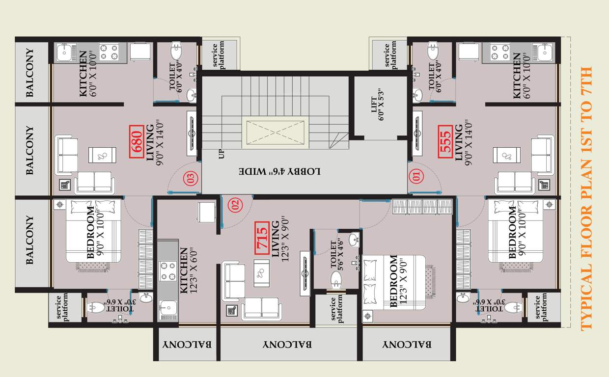  siddhivinayak apartments Siddhivinayak Apartments Cluster Plan from 1st to 7th Floor