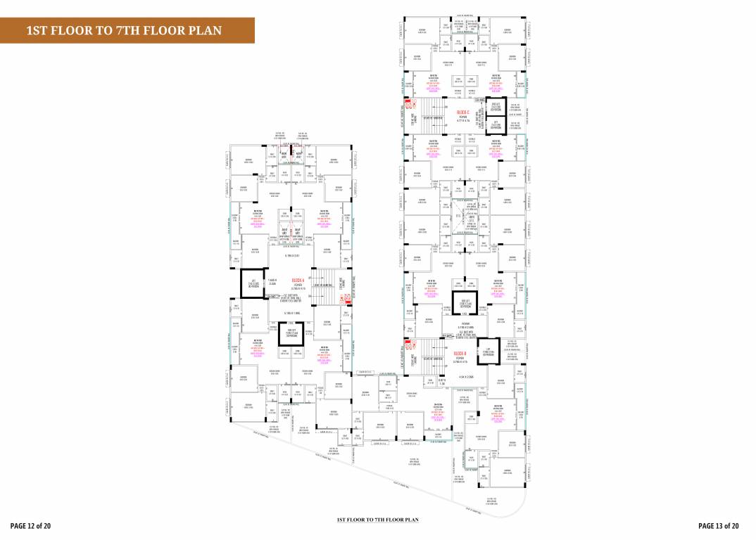  satved heaven Tower B Cluster Plan from 1st to 7th Floor