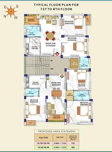  shree-kunj-ii Shree Kunj II Cluster Plan from 1st to 4th Floor