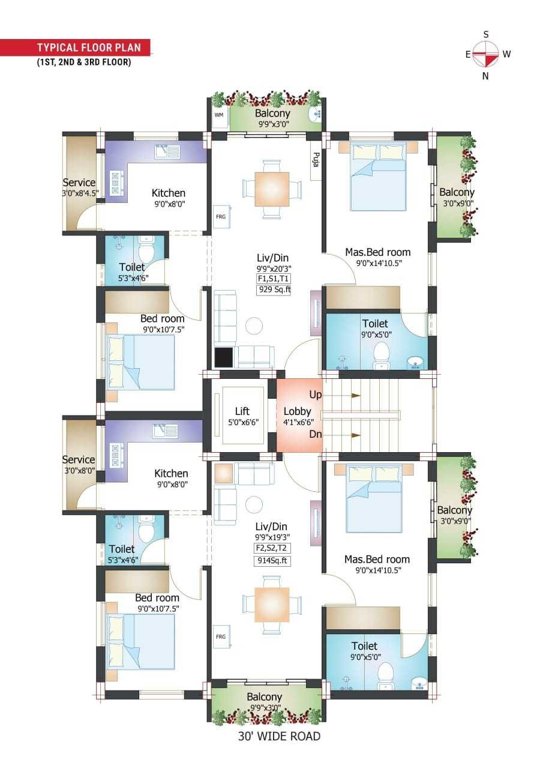  neo kamath Neo Kamath Cluster Plan from 1st to 3rd Floor