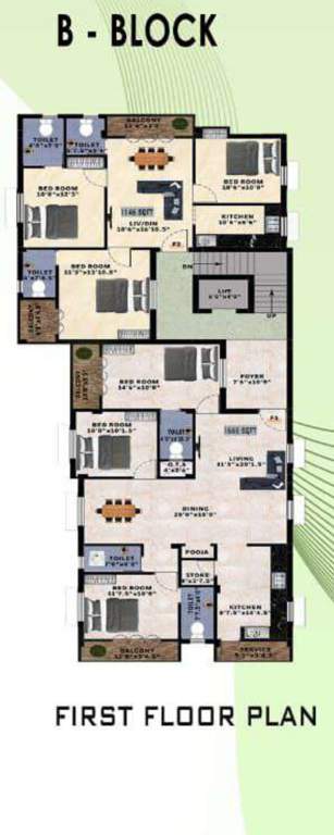  vetri vel flats Block B Cluster Plan for 1st Floor