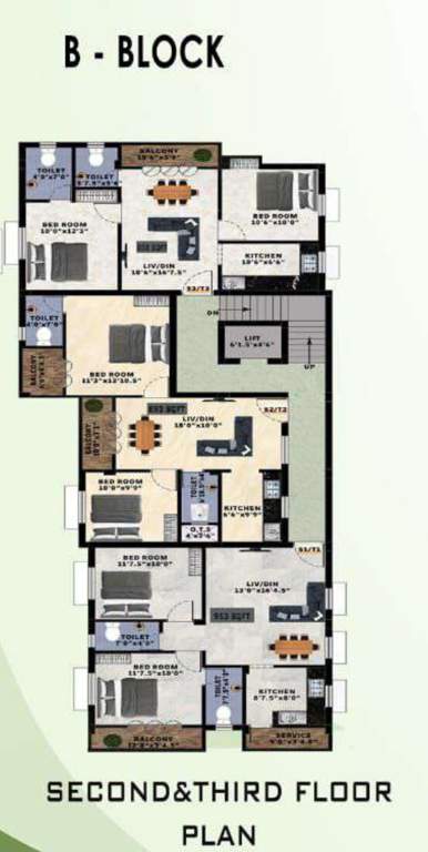  vetri vel flats Block B Cluster Plan from 2nd to 3rd Floor
