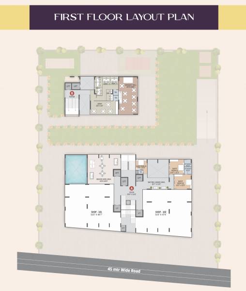  group-new-luxurious-project Tower A & B Cluster Plan for 1st Floor
