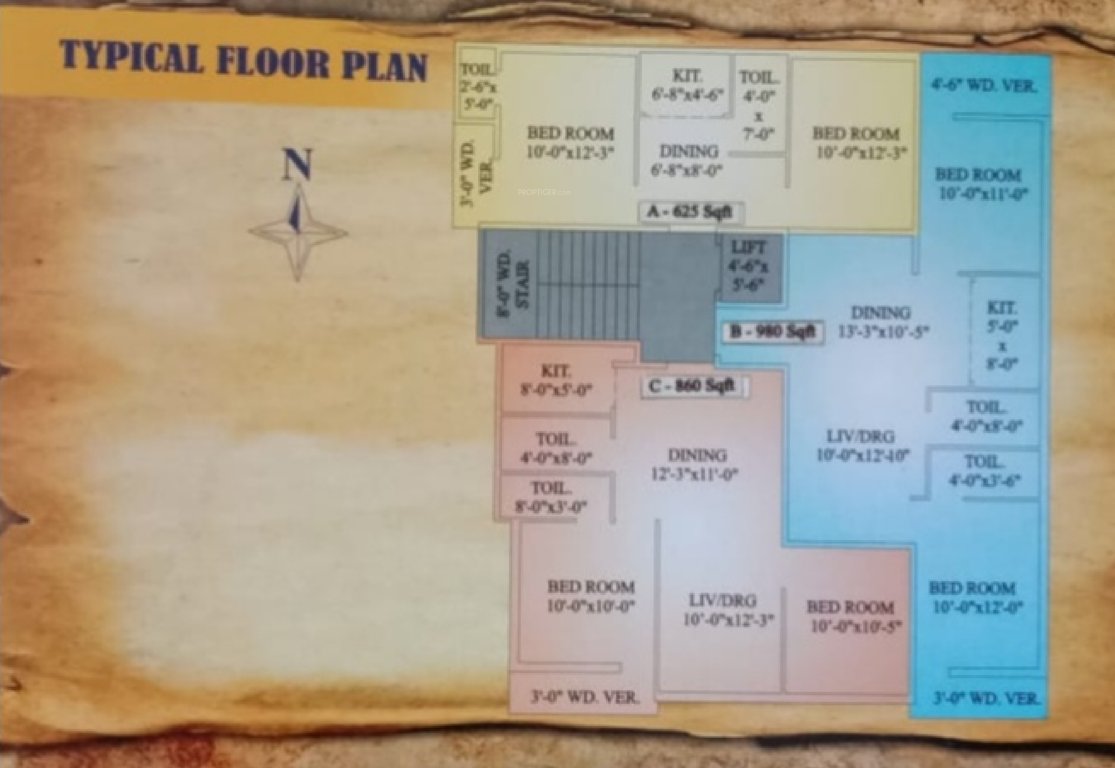  shreyans tower Shreyans Tower Cluster Plan from 1st to 4th Floor