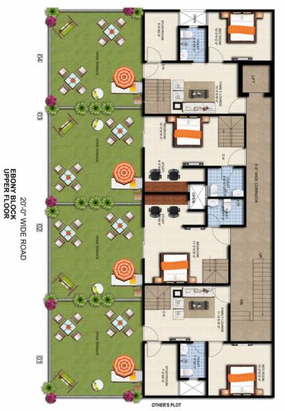  pearl-vista Ebony Tower Upper Floor Cluster Plan