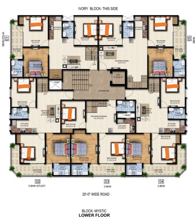  pearl vista Mustic Block Lower Floor Cluster Plan