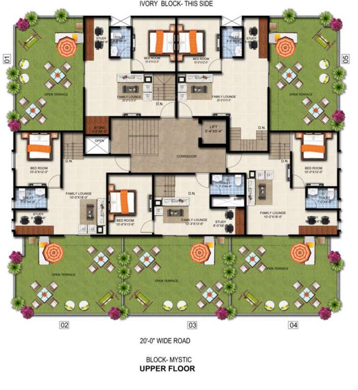  pearl vista Mustic Block Upper Floor Cluster Plan