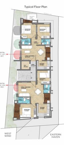  anirudhan-villas-rowhouse-apartments North Star Cluster Plan from 1st to 3rd Floor