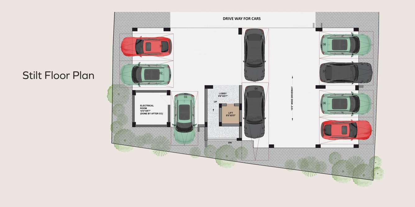  anirudhan villas rowhouse apartments Southern Crest Cluster Plan for ground Floor