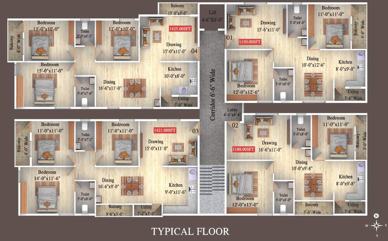  vinayaka homes Vinayaka Homes Cluster Plan from 1st to 5th Floor