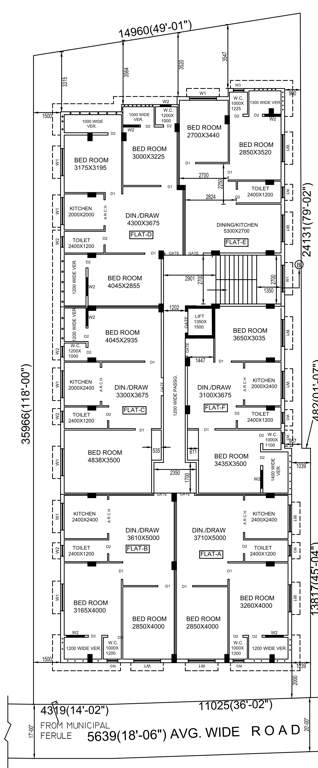  vinayak vi Vinayak VI Cluster Plan from 1st to 4th Floor