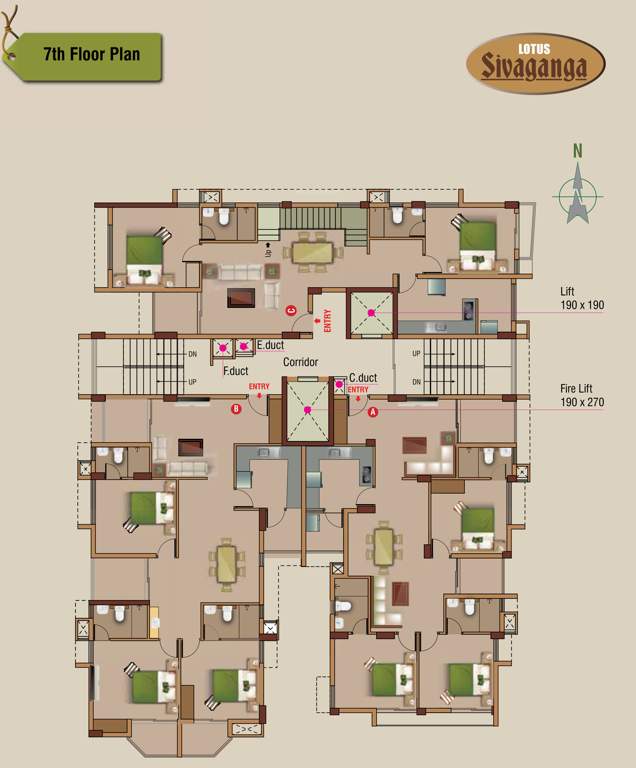  sivaganga Sivaganga Cluster Plan for 7th Floor