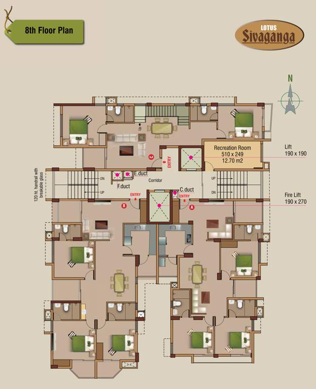  sivaganga Sivaganga Cluster Plan for 8th Floor