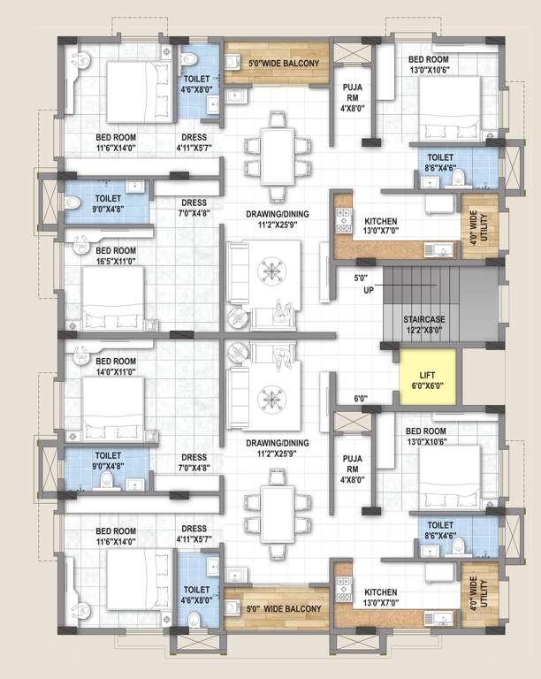  raghunath enclave Raghunath Enclave Cluster Plan from 1st to 4th Floor