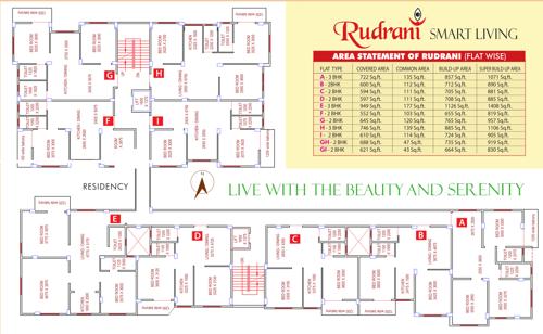  rudrani-residency Rudrani Residency Tower 1 Cluster Plan from 1st to 4th Floor