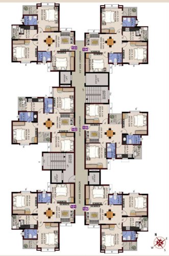  chandaka-meadows-block-c-and-e Block C Cluster Plan from 1st to 7th Floor