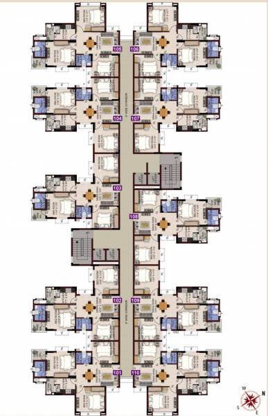  chandaka-meadows-block-c-and-e Block E Cluster Plan from 1st to 8th Floor