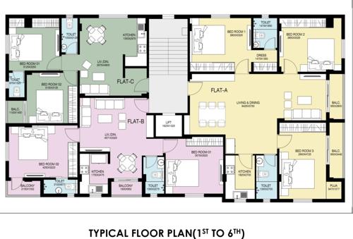  ausra-apartment Ausra Apartment Cluster Plan from 1st to 6th Floor