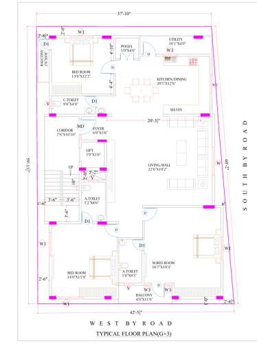  sri-krishna-elite Sri Krishna Elite Cluster Plan from 1st to 4th Floor