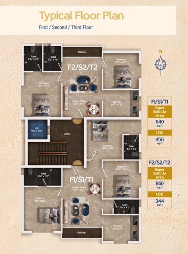  sree-viruksha Sree Viruksha Cluster Plan from 1st to 3rd Floor