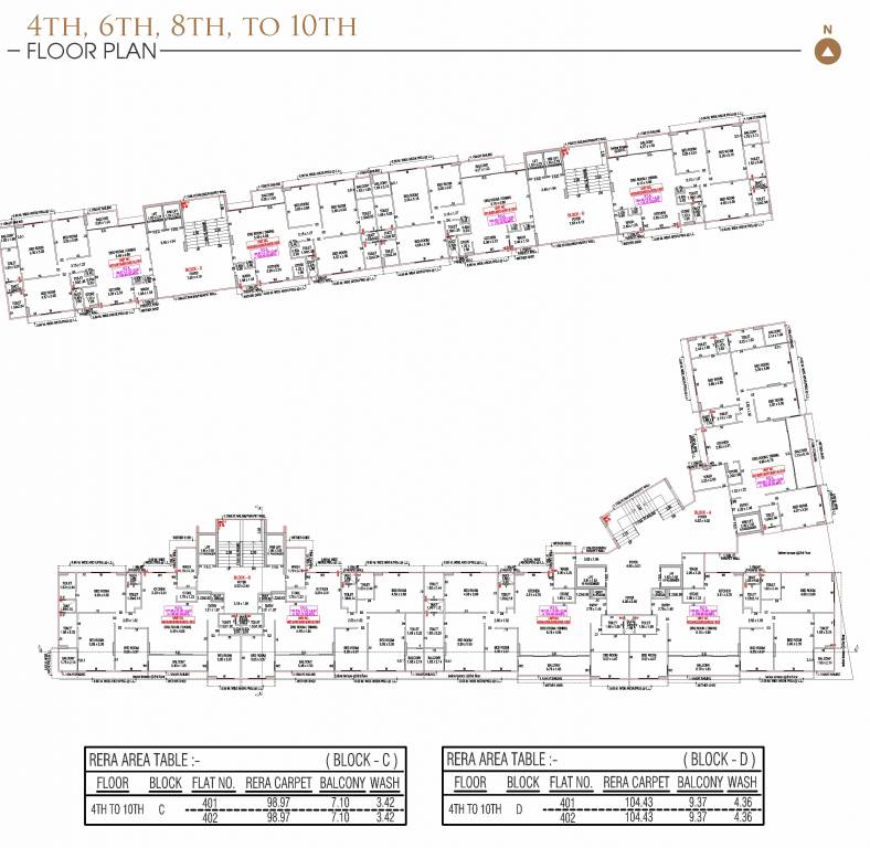  eklavya C Cluster Plan from 4th to 10th Floor