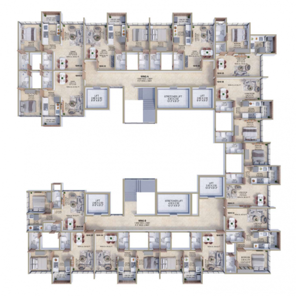  nakshtra Wing A And B Cluster Plan For Typical Floor Plan