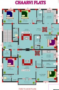  chaarvi-flats Venaba Flats Cluster Plan for 1st Floor