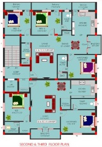 chaarvi-flats Venaba Flats Cluster Plan from 2nd to 3rd Floor