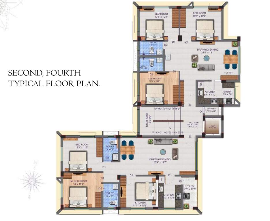  residency Residency Cluster Plan from 1st to 4th Floor