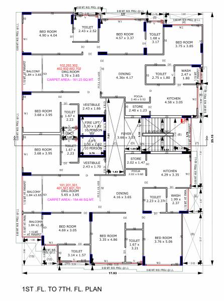  elevate Tower A Cluster Plan from 1st to 7th Floor