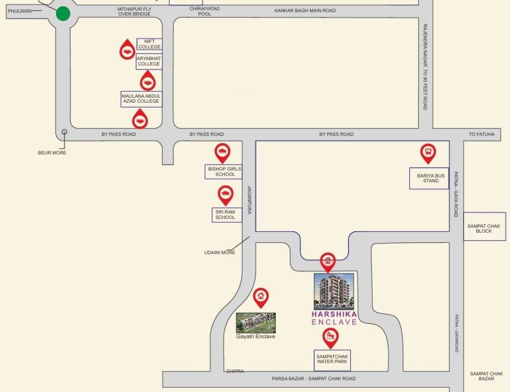 harshika enclave apartment Location Plan