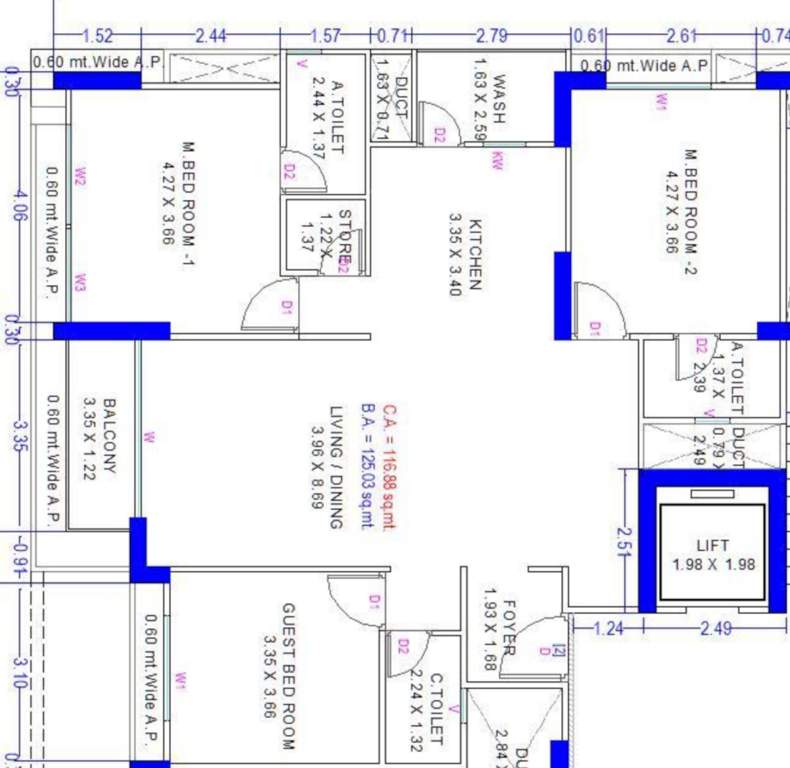 the sky luxuria Tower A Cluster Plan for 3rd Floor