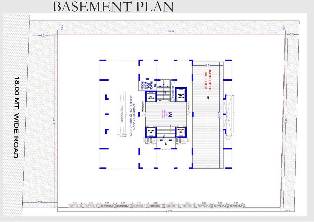 the sky luxuria Tower A Cluster Plan for basement Floor