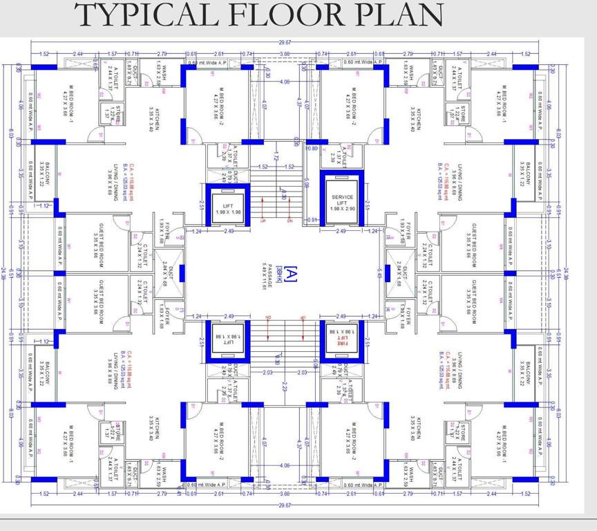 the sky luxuria Tower A Cluster Plan for ground Floor