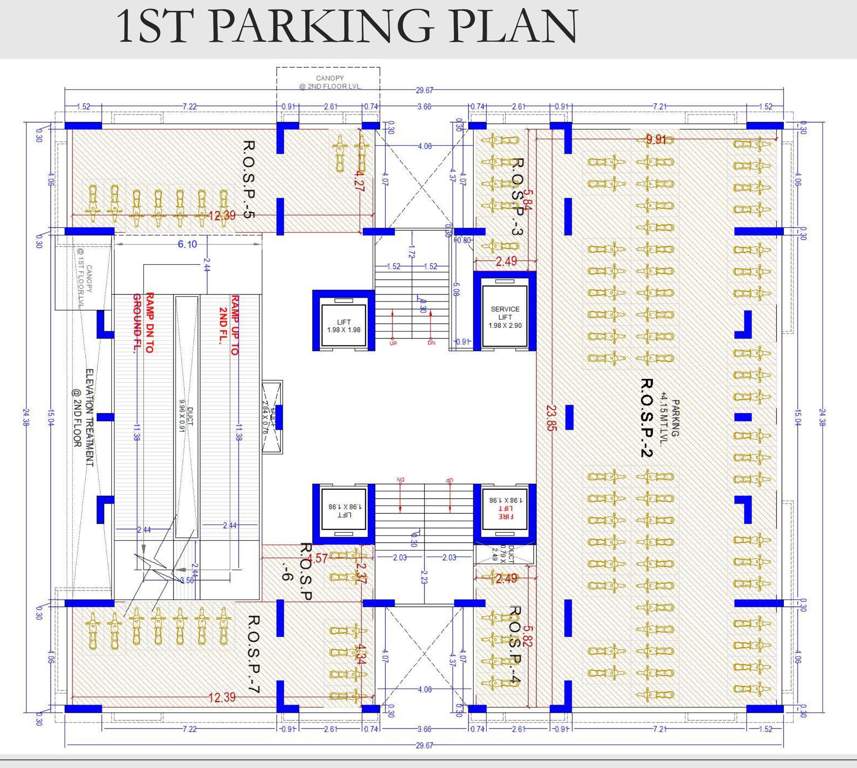 the sky luxuria Tower A Cluster Plan for parking 1 Floor