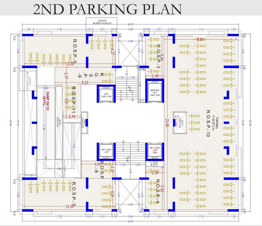 the sky luxuria Tower A Cluster Plan for parking 2 Floor