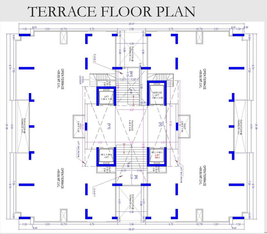 the sky luxuria Tower A Cluster Plan for terrace Floor