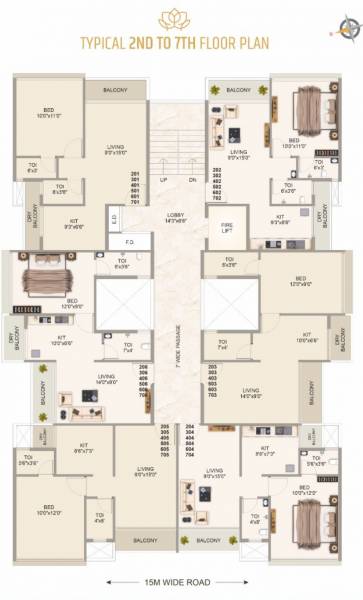  pride Pramukh Pride Cluster Plan from 2nd to 7th Floor