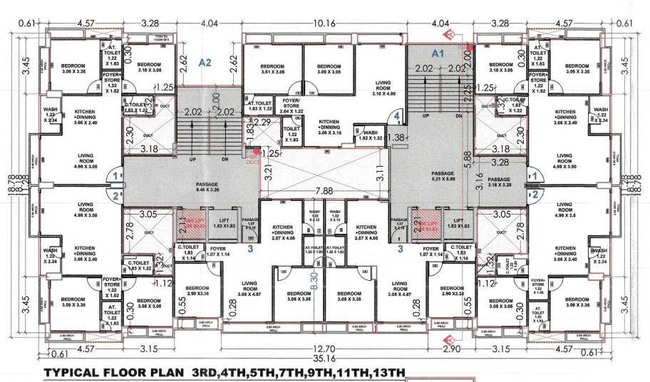  shyam shivalik A1 Cluster Plan for 13th Floor