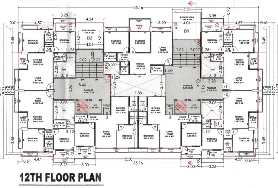  shyam shivalik B1 Cluster Plan for 12th Floor
