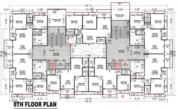 B1 Cluster Plan for 8th Floor shyam-shivalik B1 Cluster Plan for 8th Floor