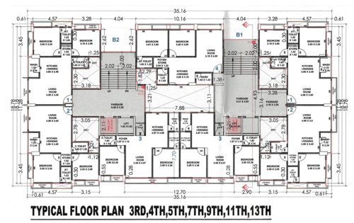 B1 Cluster Plan from 3rd to 13th Floor shyam-shivalik B1 Cluster Plan from 3rd to 13th Floor