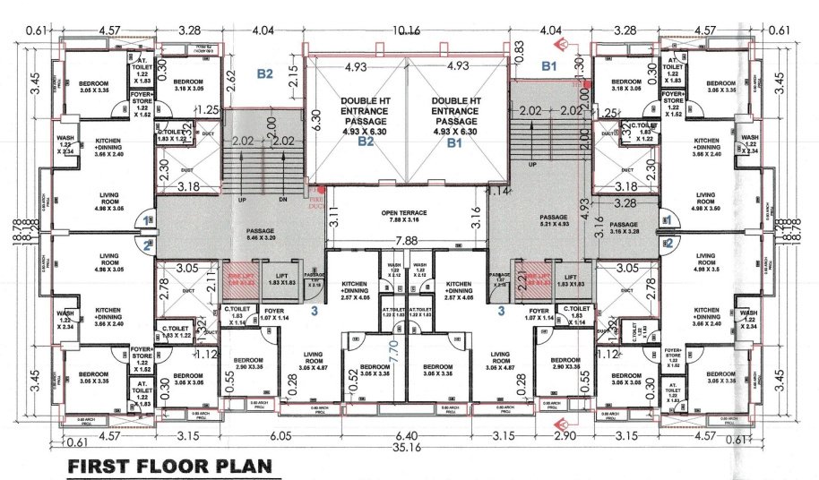  shyam shivalik B2 Cluster Plan for 1st Floor