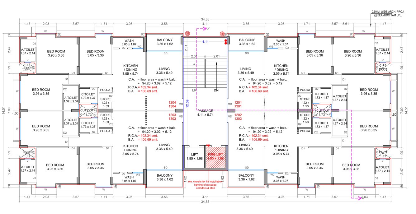  vaibhav Tower A Cluster Plan from 12th to 13th Floor