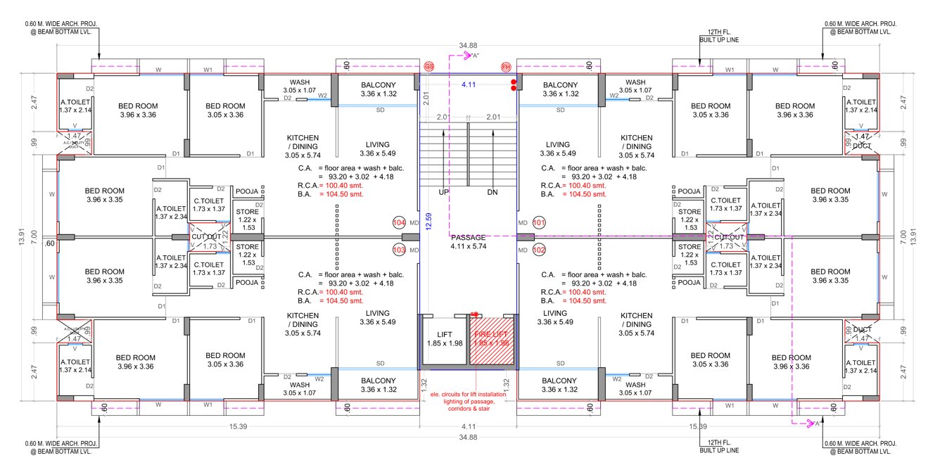  vaibhav Tower A Cluster Plan from 1st to 11th Floor