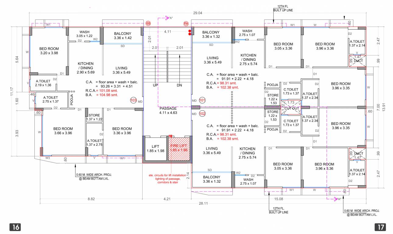  vaibhav Tower B Cluster Plan from 1st to 11th Floor
